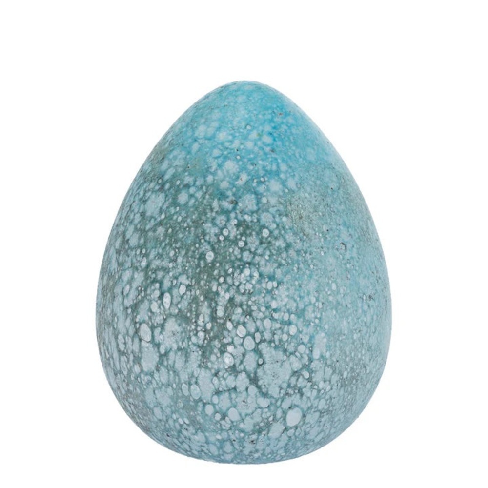 Nwt 4.5” blue glass speckled egg